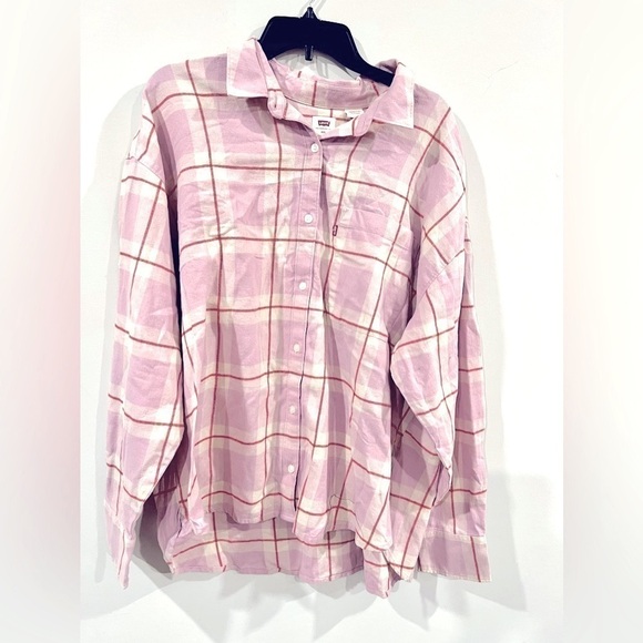 Levi’s Button-up Shirt Women's Levi's® Henri Flannel
LESLIE PLAID LILAC XXL - Picture 6 of 7